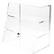 Plymor Clear Acrylic Locking Display Case with Slanted Front and Sliding Back, 2 Flat Shelves